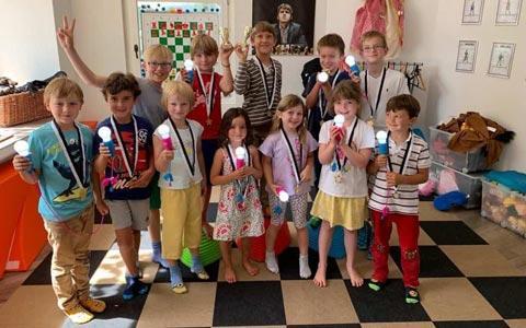 Kids taking part in our weekly chess classes